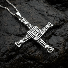 Load image into Gallery viewer, Irish Saint Brigid's Cross Necklace - Sterling Silver with Marcasite
