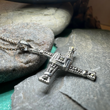 Load image into Gallery viewer, Irish Saint Brigid's Cross Necklace - Sterling Silver with Marcasite
