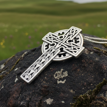 Load image into Gallery viewer, Braddan Scottish Celtic Cross Necklace in Sterling Silver
