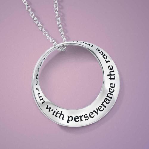 Run With Perseverance Mobius Necklace - Celtic Reader