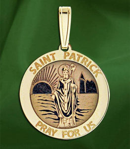 Saint Patrick Medal Necklace - Sterling Silver Circular - Patron Saint of Ireland - Celtic Reader