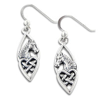 Load image into Gallery viewer, Celtic Knot Heart and Horse Head Sterling Silver Earrings
