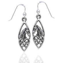 Load image into Gallery viewer, Celtic Knot Heart and Horse Head Sterling Silver Earrings
