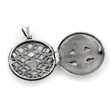 Load image into Gallery viewer, Celtic Ancient Sun Cross Large Oval Locket Pendant in Sterling Silver
