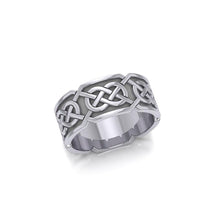 Load image into Gallery viewer, Kells Knotwork Band Sterling Silver Celtic Ring

