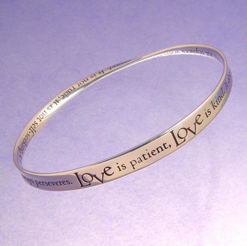 Love is Patient, Love Is Kind Mobius Bracelet (First Corinthians)