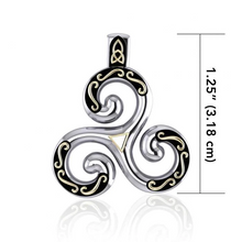Load image into Gallery viewer, Celtic Spiral of Life ~ Sterling Silver Triquetra Necklace
