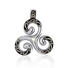 Load image into Gallery viewer, Celtic Spiral of Life ~ Sterling Silver Triquetra Necklace
