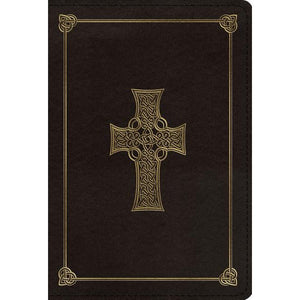 ESV Large Print Compact Bible with Golden Celtic Cross