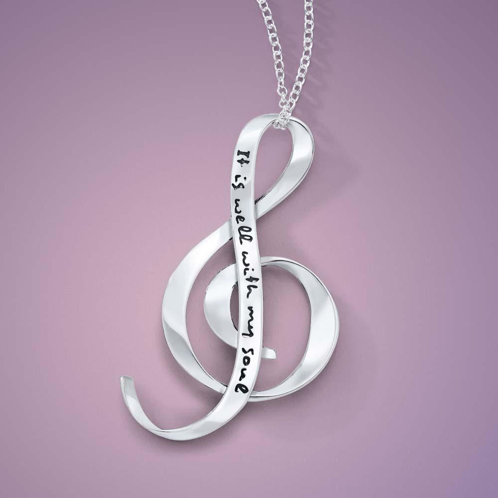 It Is Well With My Soul - G Clef Necklace