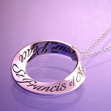 St Francis Prayer of Peace - Mobius Necklace