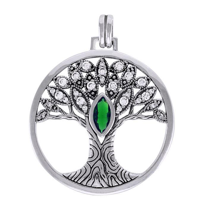 Sterling Silver Mother of Pearl Tree of Life Pendant