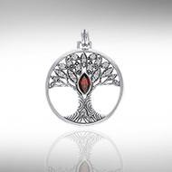 Load image into Gallery viewer, Wondrous Tree of Life Necklace - Sterling Silver with Gemstone

